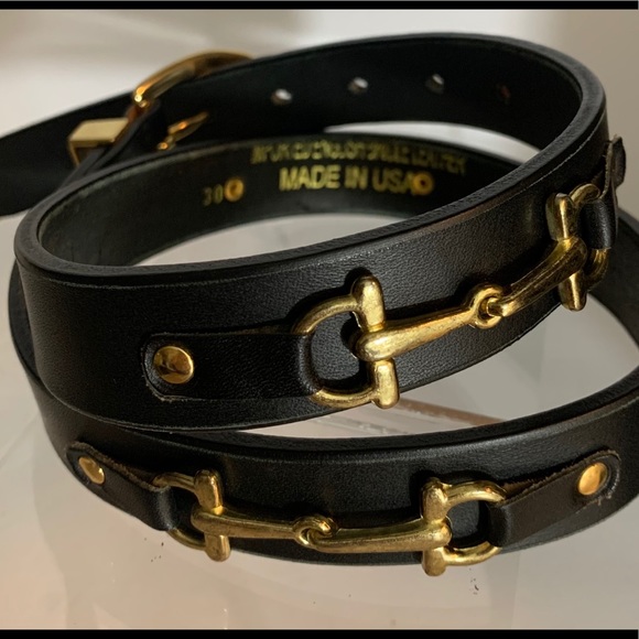 Dagne Dover Accessories - Dressage belt horsebit gold bridle leather size 30